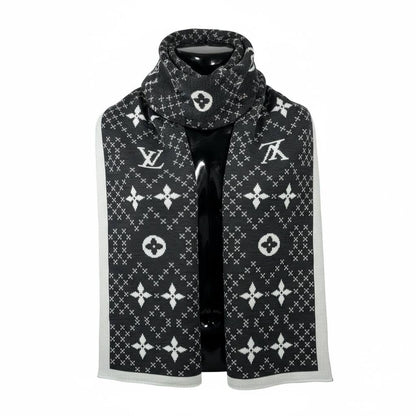 🖤 Louis Vuitton Monogram Eclipse Scarf | Black & Grey Wool