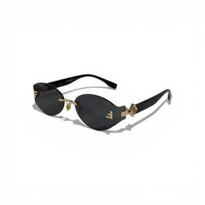 Fendi Gold Accent Rimless Sunglasses 🖤✨