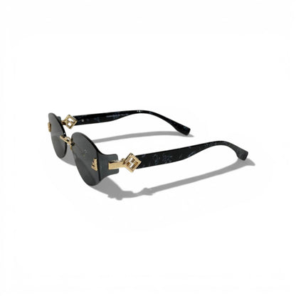 Fendi Gold Accent Rimless Sunglasses 🖤✨