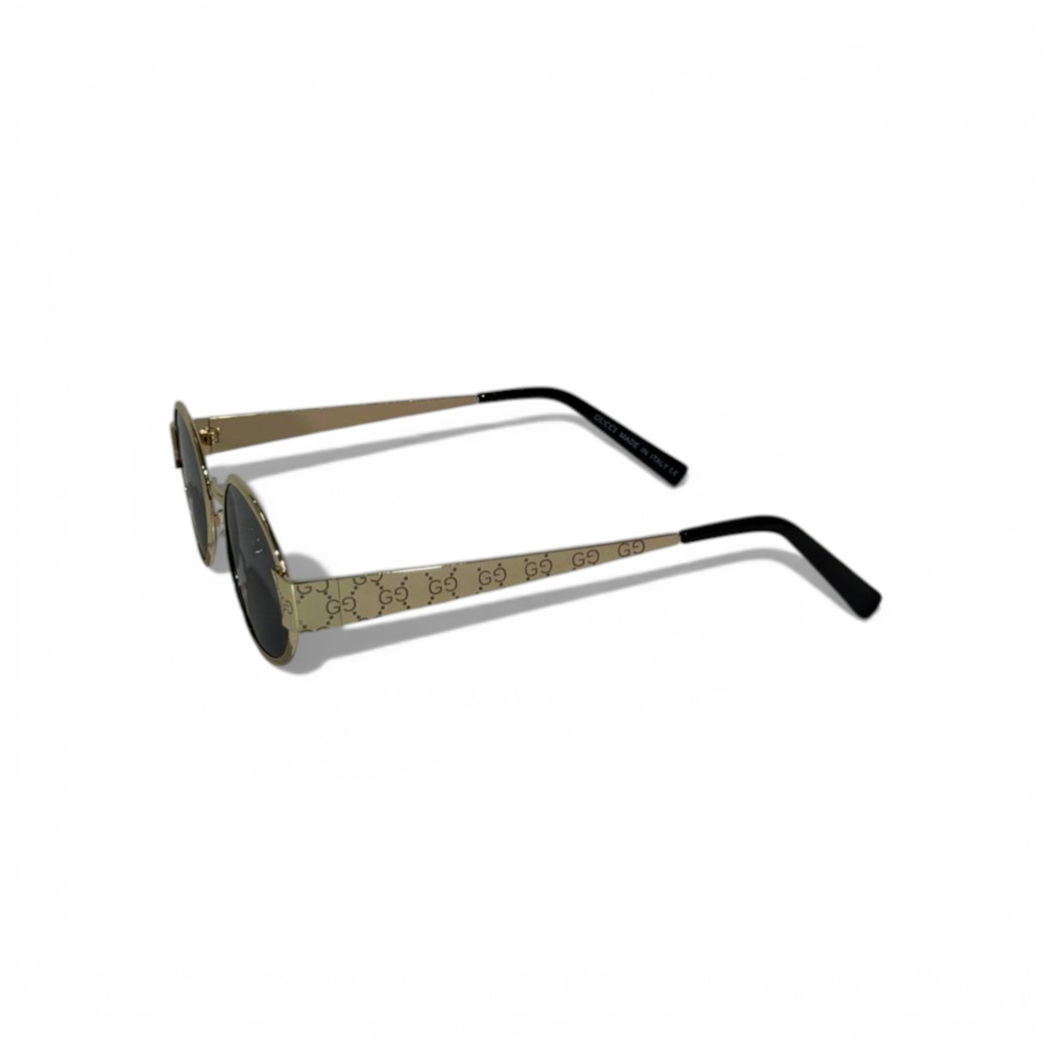 Gucci Round Metal Sunglasses – Gold Monogram Edition ✨🕶️