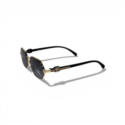 Chanel Geometric Metal Sunglasses – Gold & Black Edition ✨🕶️