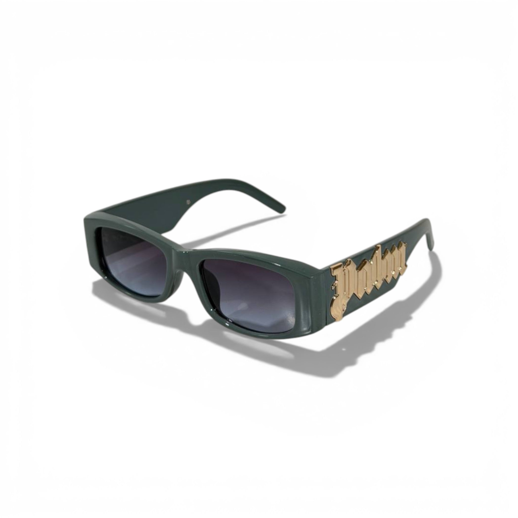 Palm Angels Bold Rectangular Sunglasses – Green Logo Edition 💚✨