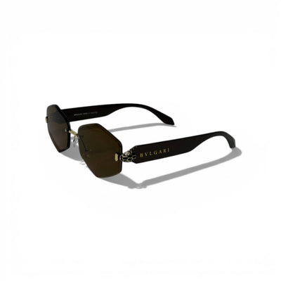 Bvlgari Rimless Geometric Sunglasses – Brown Crystal Edition 🤎🕶️
