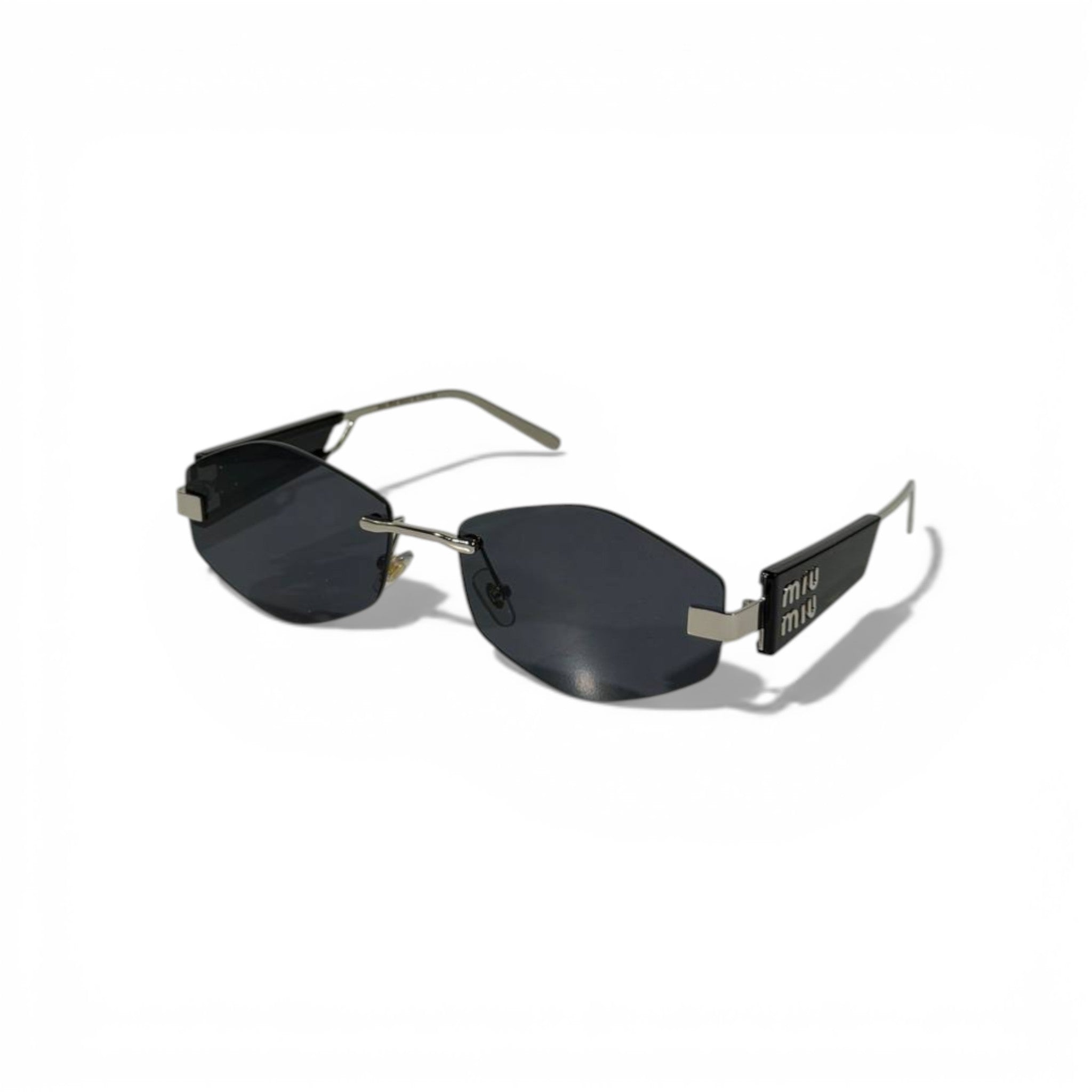 Miu Miu Rimless Geometric Sunglasses – Black Modern Edge Edition 🖤🕶️