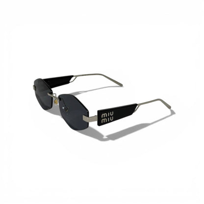 Miu Miu Rimless Geometric Sunglasses – Black Modern Edge Edition 🖤🕶️