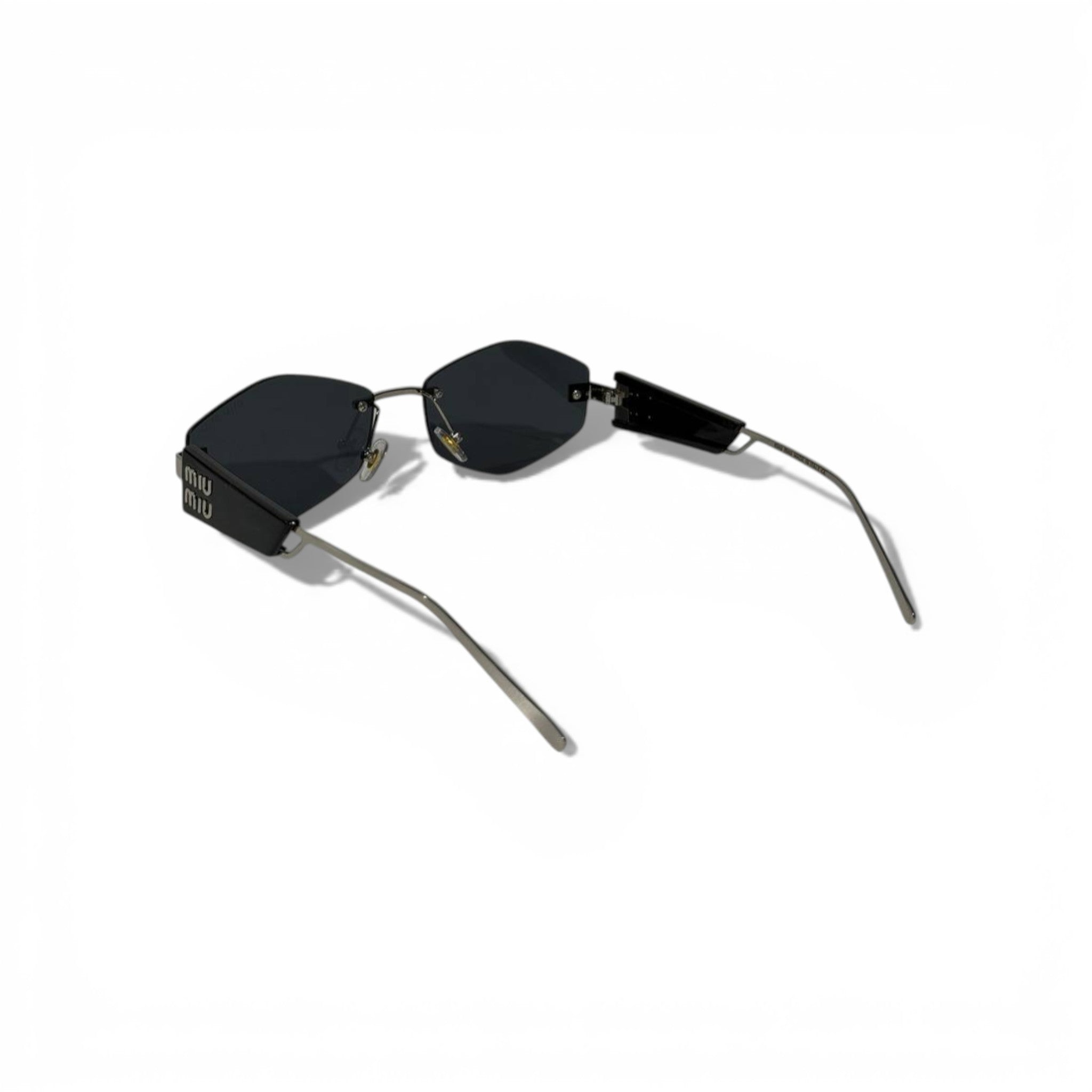 Miu Miu Rimless Geometric Sunglasses – Black Modern Edge Edition 🖤🕶️