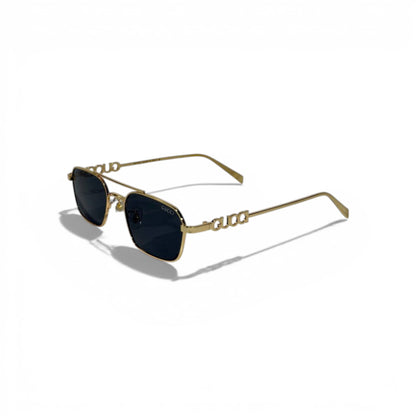Gucci Rectangular Gold Sunglasses – Blue Lens Edition ✨🕶️