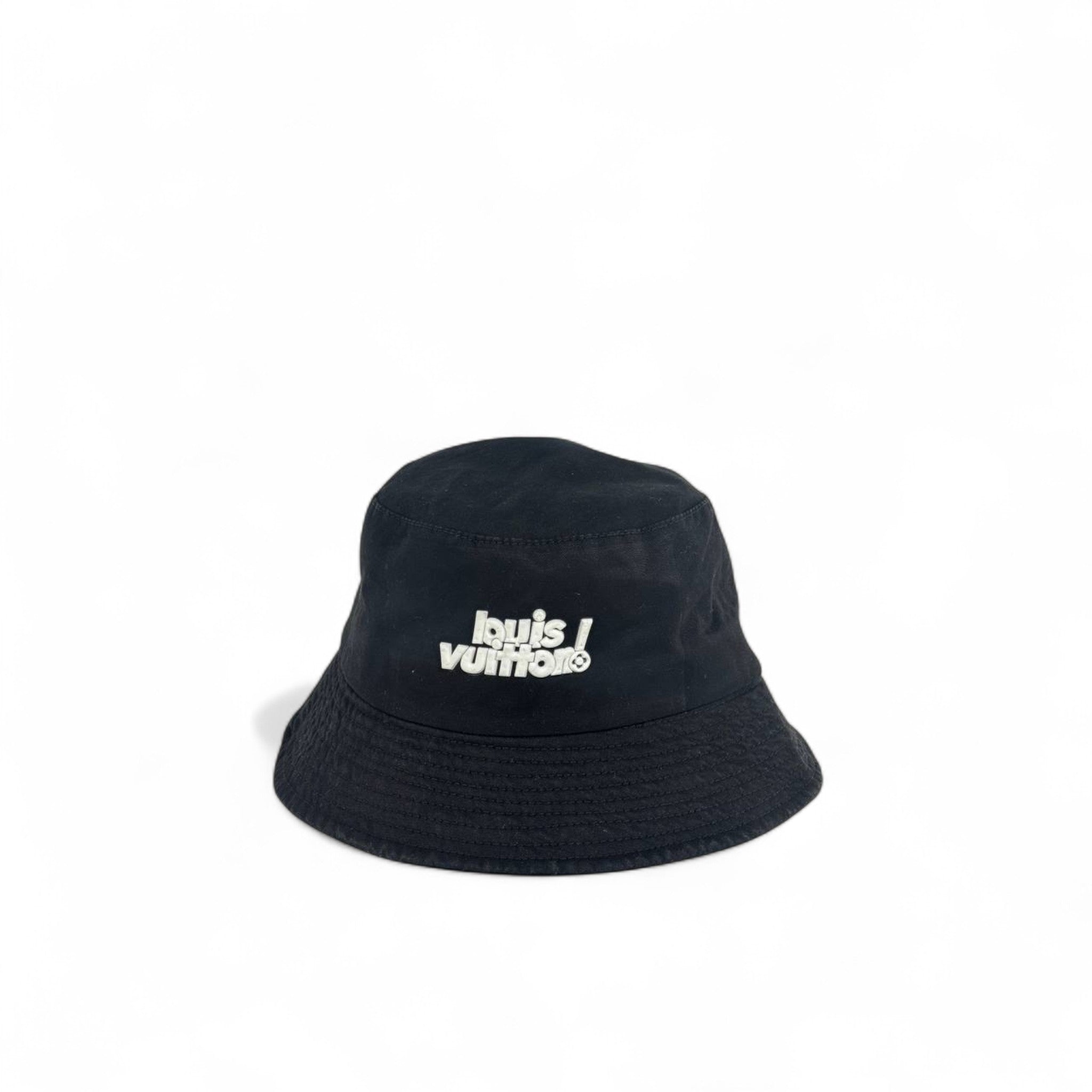 🖤 Louis Vuitton Black & White Logo Bucket Hat – Luxury Unisex Streetwear
