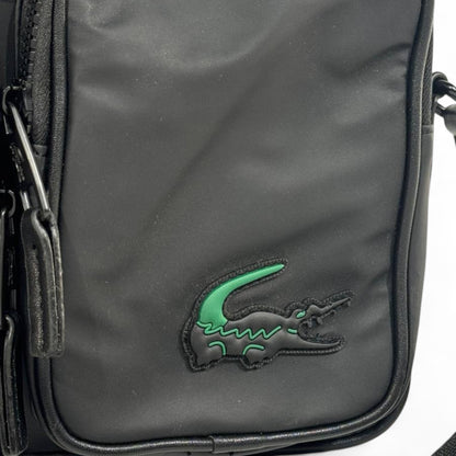 🖤 Lacoste Black Crossbody Bag with Green Logo – Unisex Sporty Style