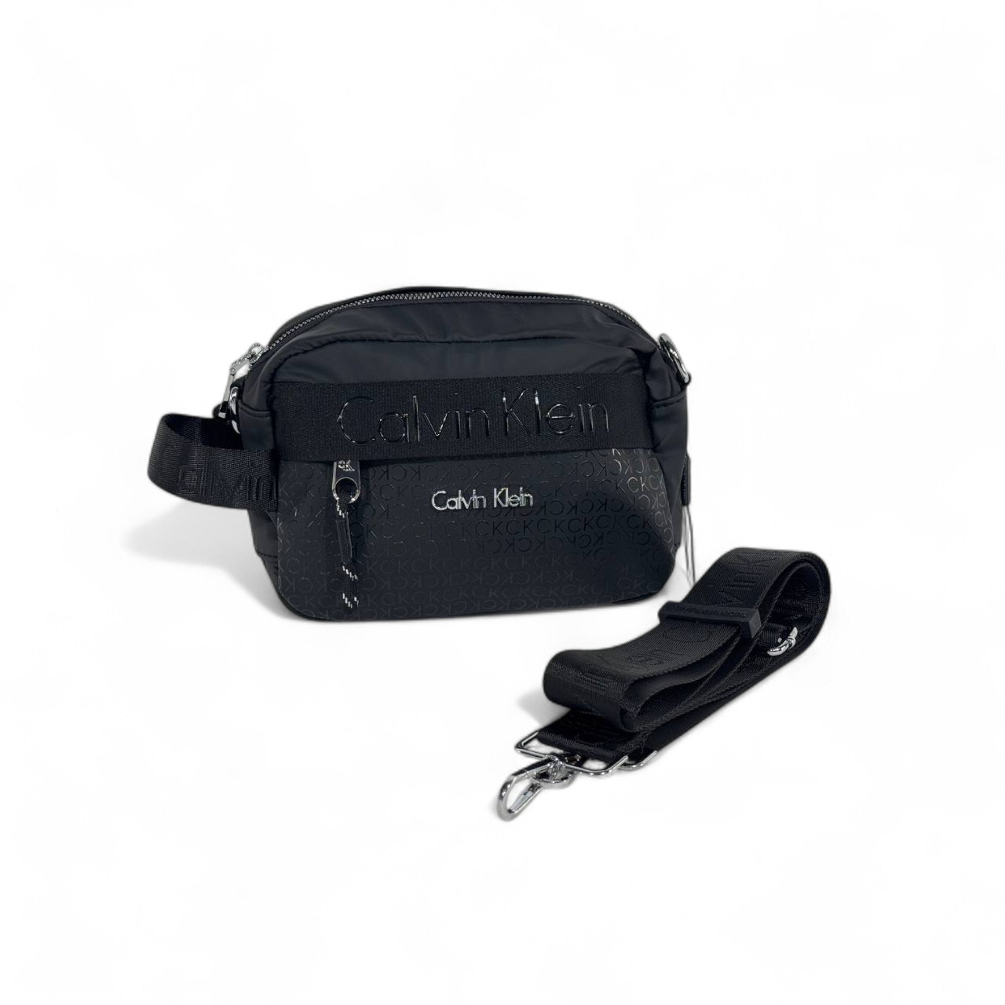 🖤 Calvin Klein Black Monogram Crossbody Bag – Unisex Minimalist Style