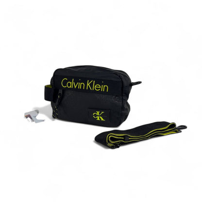 ⚫💛 Calvin Klein Black & Neon Yellow Crossbody Bag – Bold Unisex Streetwear