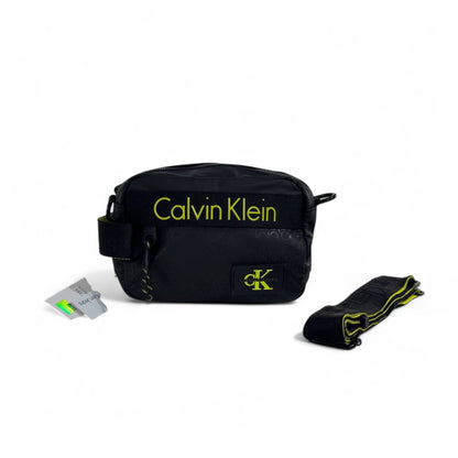 ⚫💛 Calvin Klein Black & Neon Yellow Crossbody Bag – Bold Unisex Streetwear