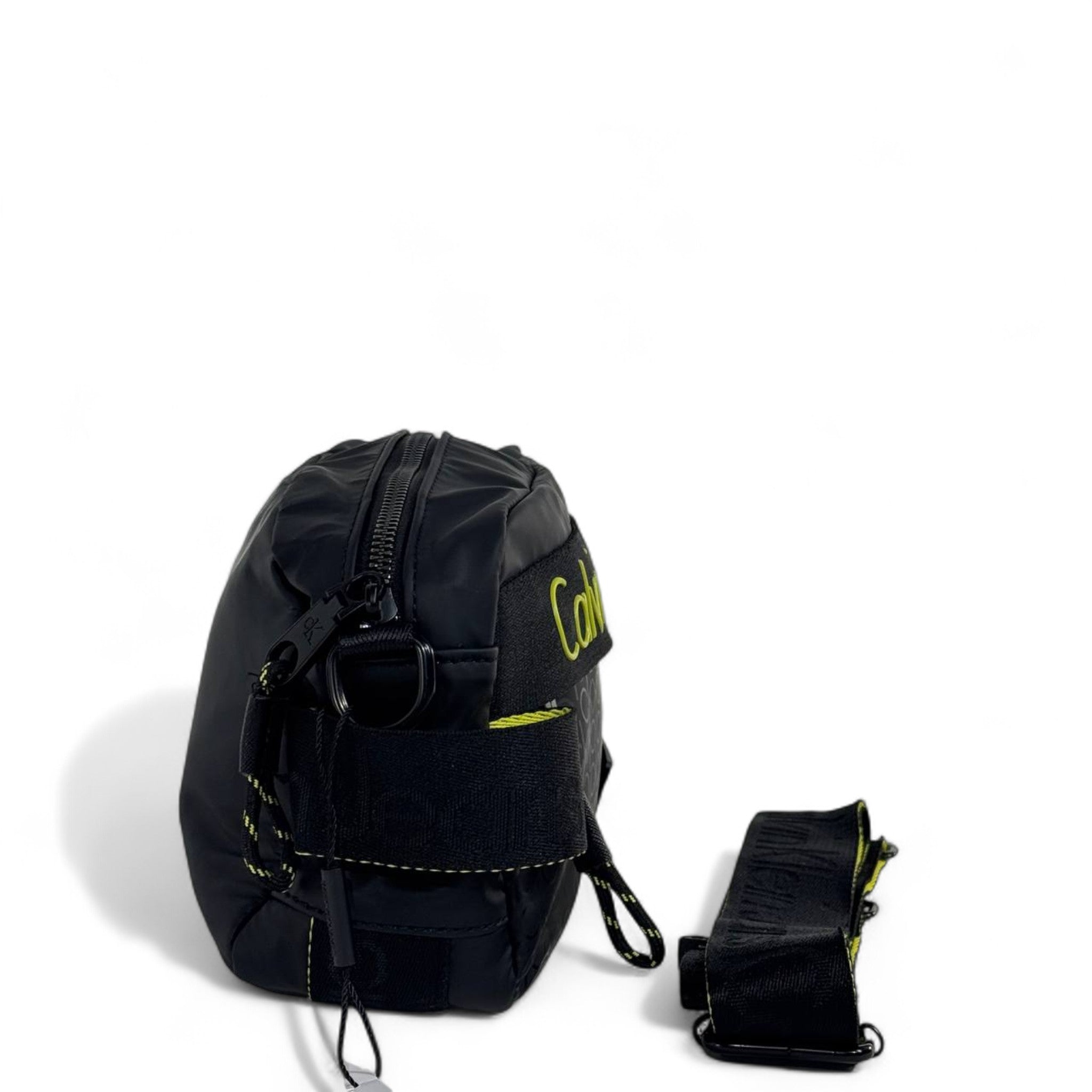⚫💛 Calvin Klein Black & Neon Yellow Crossbody Bag – Bold Unisex Streetwear