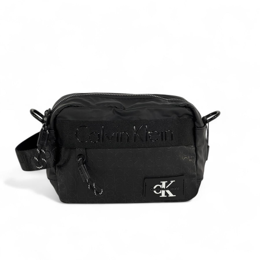 Calvin Klein Monogram Crossbody Bag — Black
