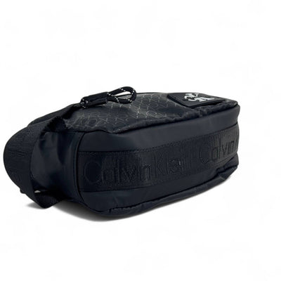 Calvin Klein All-Black Monogram Crossbody Bag – Minimalist Unisex Style