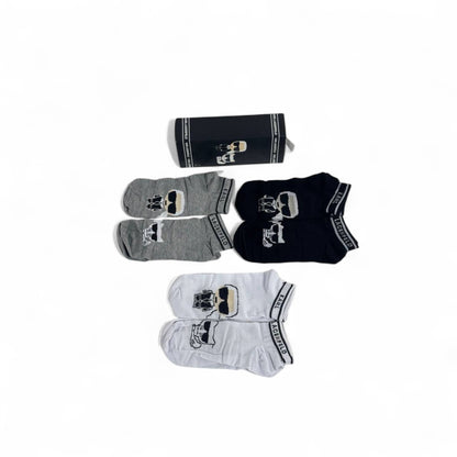 🕶️ Karl Lagerfeld Low-Cut Socks Set – 6 Pairs (White, Grey, Black) ✨