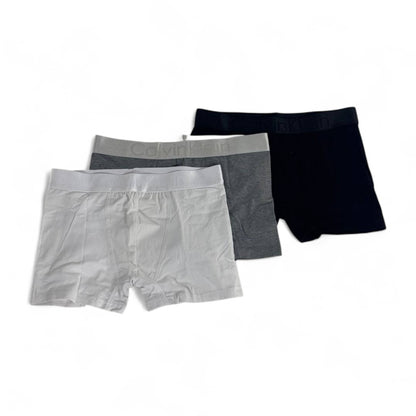 Calvin Klein Men’s Boxer Briefs – 3-Pack Monochrome Logo Comfort Fit ⚪⚫⚪