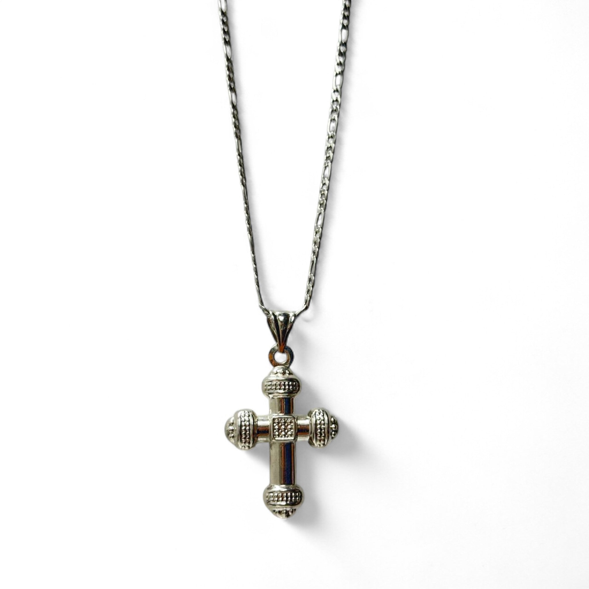 Antique-Style Cross Necklace ✝️ – Original Stainless Steel, 40cm Chain
