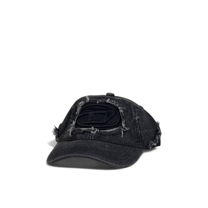 Diesel® Black Distressed Logo Cap 🖤 | Urban Streetwear Essential