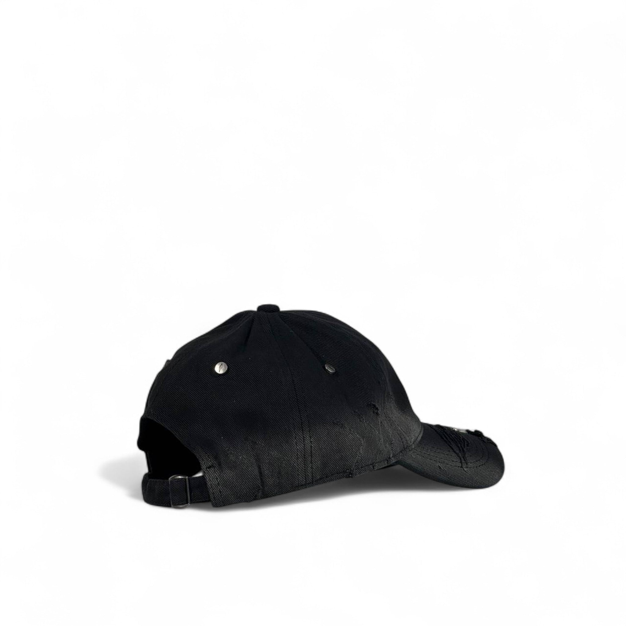 Balenciaga Style Black Distressed Baseball Cap 🖤 | Luxury Urban Fashion