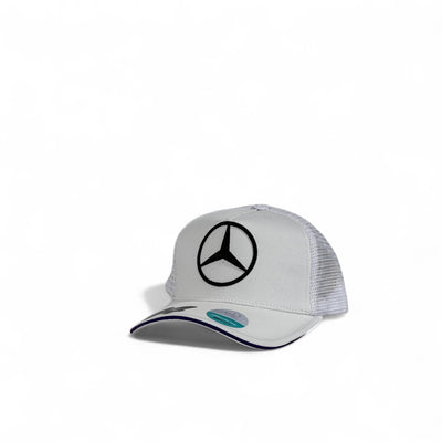 Mercedes-Benz Logo Trucker Cap – White Mesh Snapback Hat