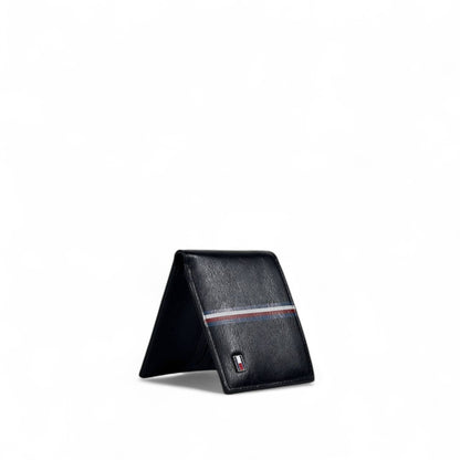 Tommy Hilfiger Black Leather Wallet with Signature Stripe 🇺🇸 | Men’s Bifold