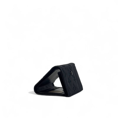 Louis Vuitton Black Monogram Compact Wallet – Silver LV Accent, Luxury Everyday Carry