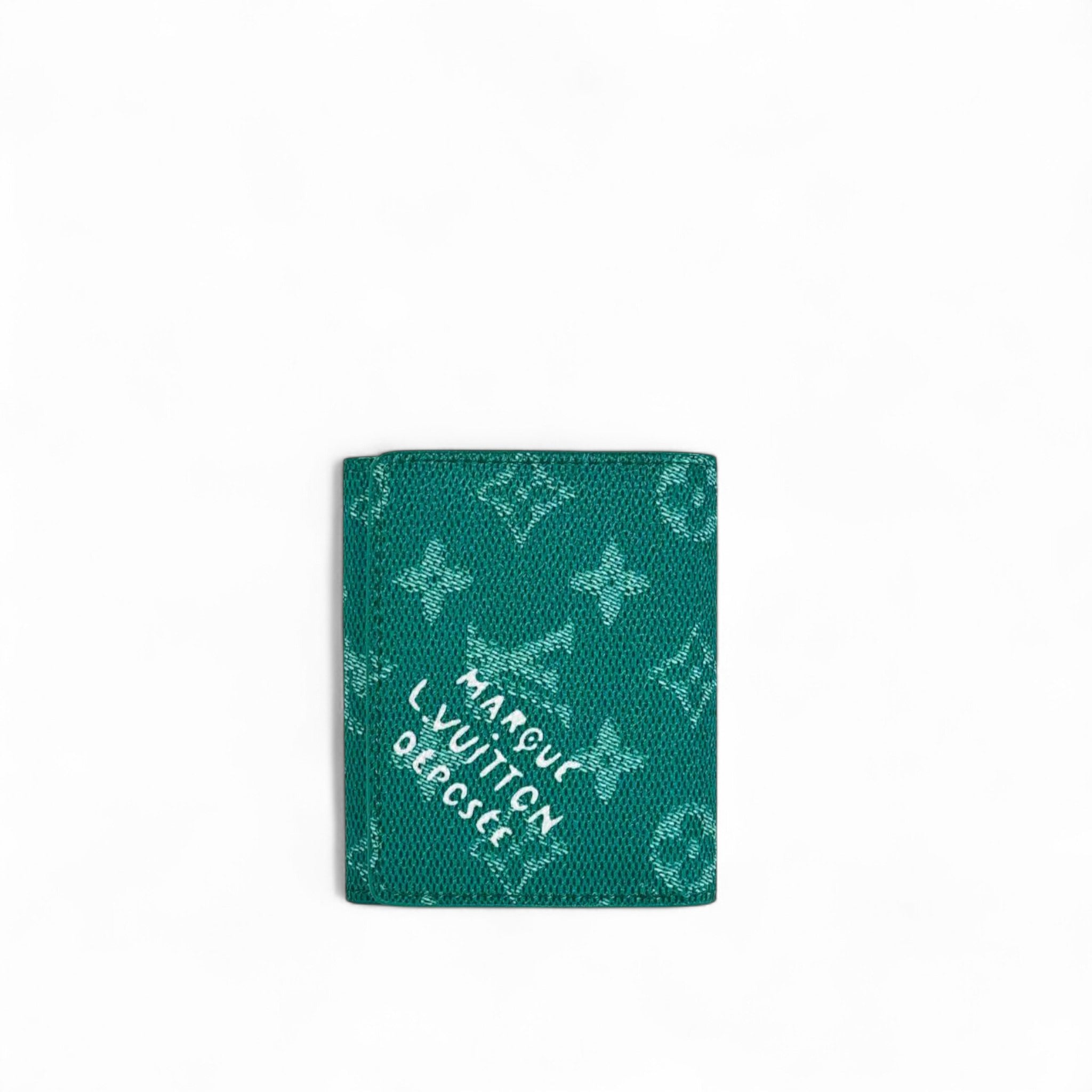 💚 Louis Vuitton Green Monogram Canvas Card Holder – Limited Edition Luxury