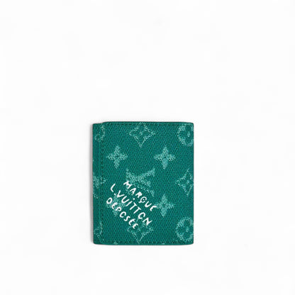 💚 Louis Vuitton Green Monogram Canvas Card Holder – Limited Edition Luxury