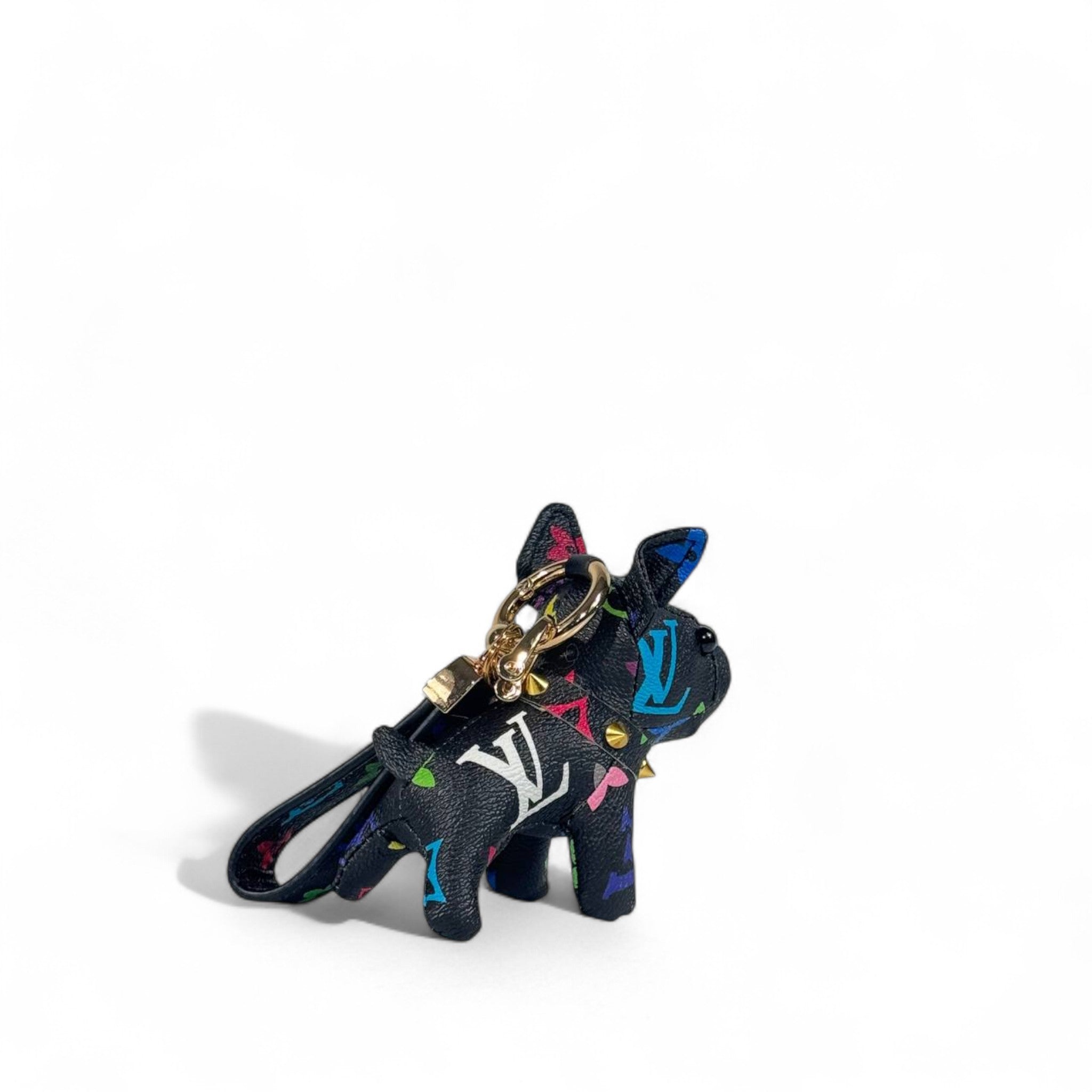 🐾 Louis Vuitton Multicolor Monogram Bulldog Keychain – Luxury Bag Charm