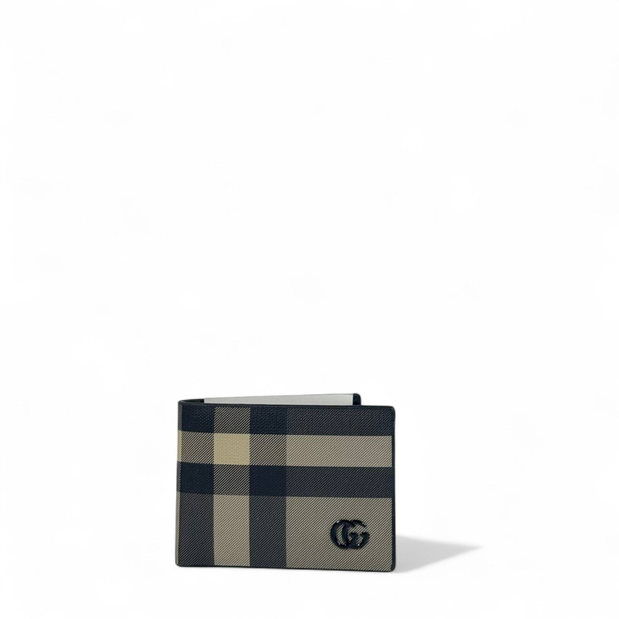 🖤 Gucci Checkered Canvas Bifold Wallet – Luxury Plaid Design