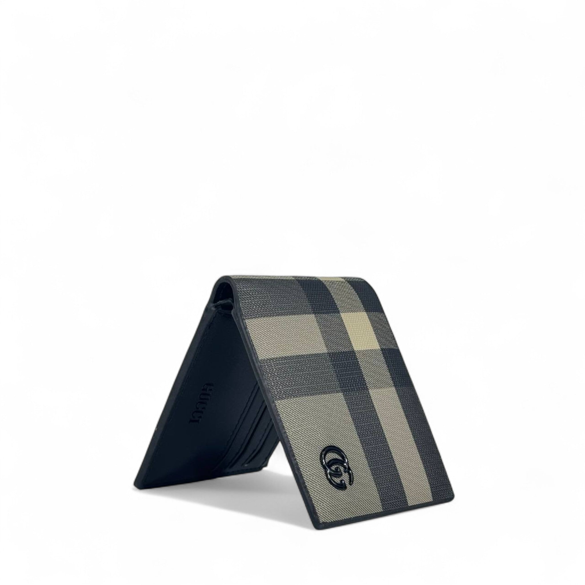 🖤 Gucci Checkered Canvas Bifold Wallet – Luxury Plaid Design