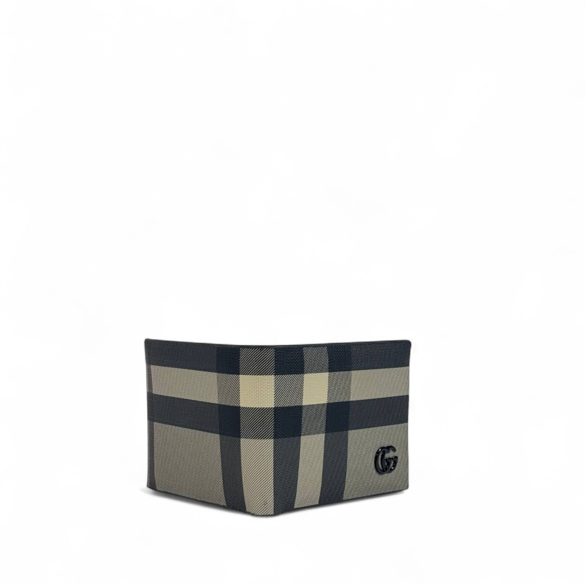🖤 Gucci Checkered Canvas Bifold Wallet – Luxury Plaid Design
