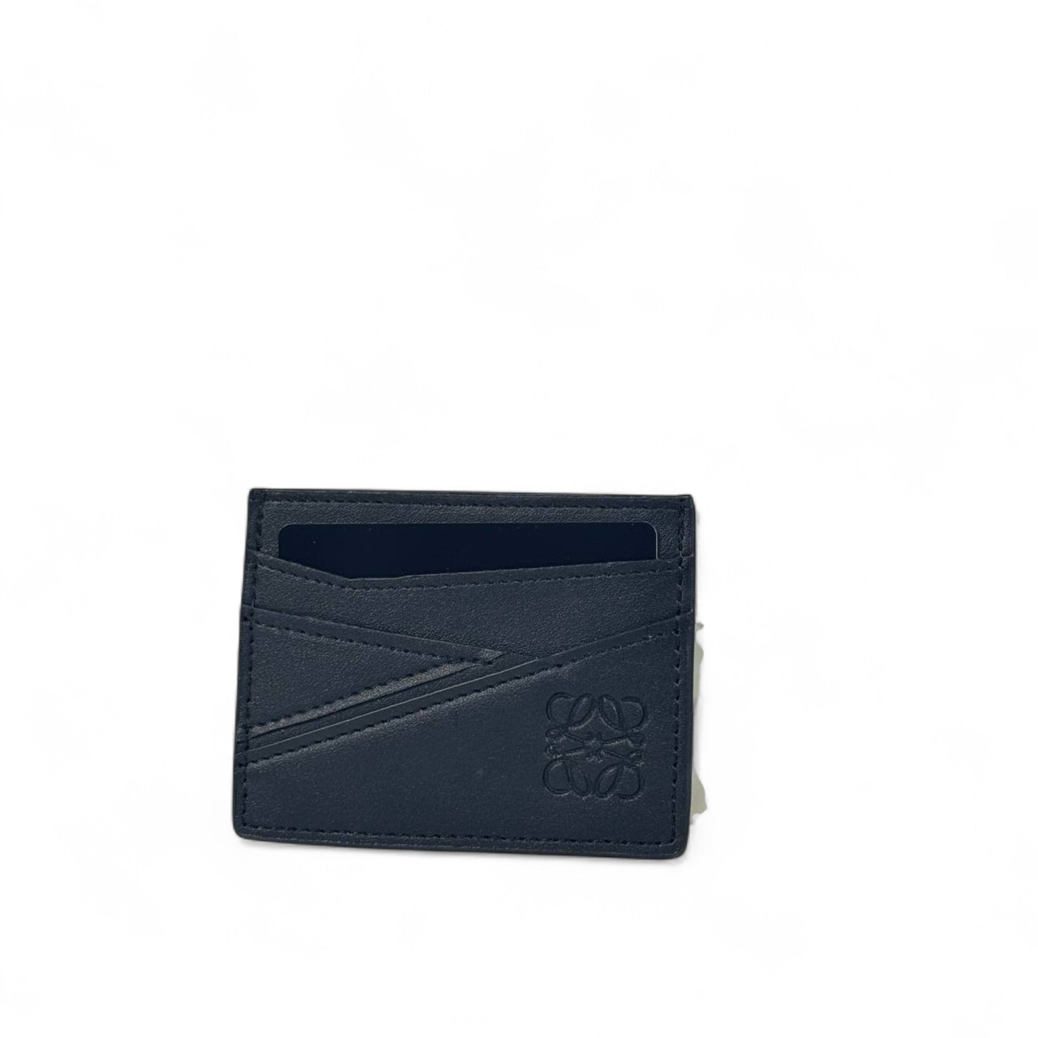 🖤 Loewe Black Leather Card Holder – Embossed Anagram Logo