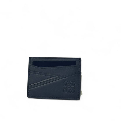 🖤 Loewe Black Leather Card Holder – Embossed Anagram Logo