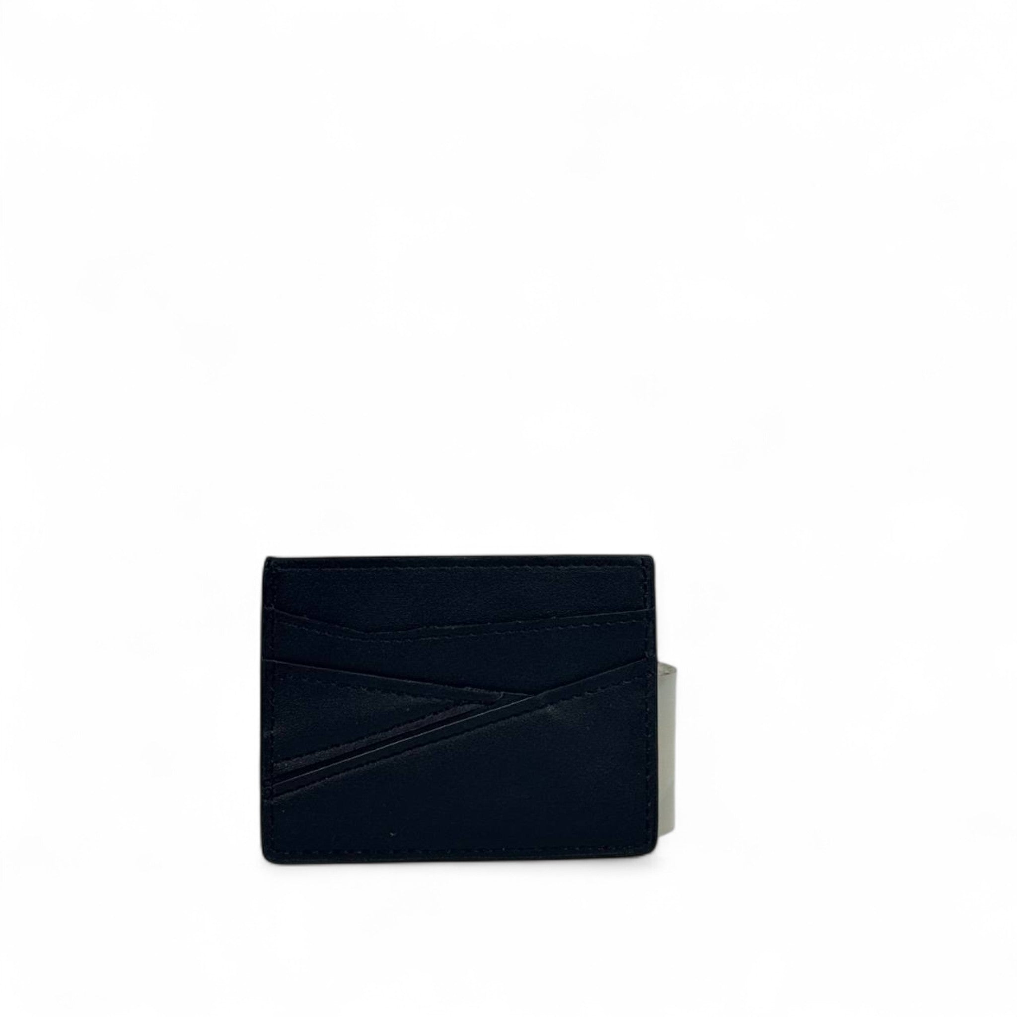 🖤 Loewe Black Leather Card Holder – Embossed Anagram Logo