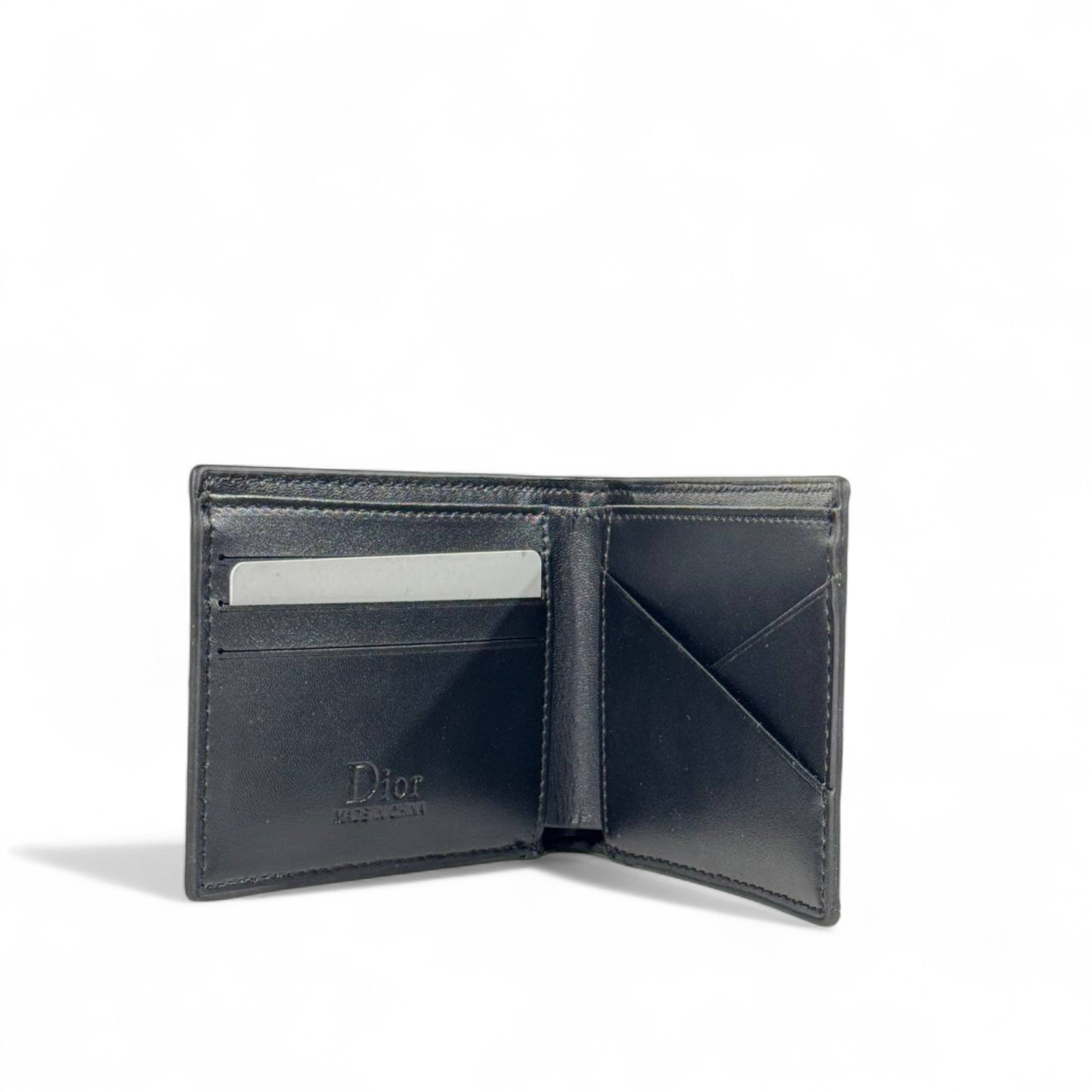 💙 Dior Oblique Canvas Bifold Wallet – Blue Jacquard