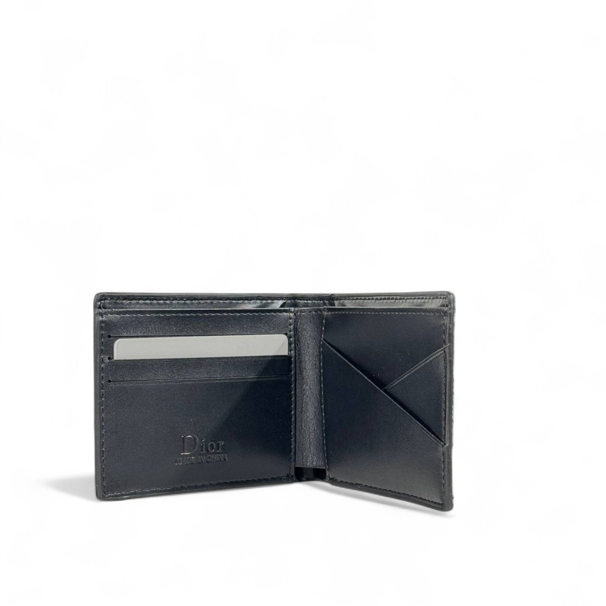 💙 Dior Blue Oblique Canvas Bifold Wallet – Silver Logo