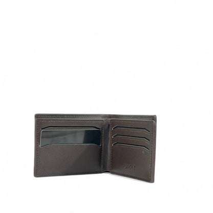 🤎 Tommy Hilfiger Brown Textured Leather Bifold Wallet – Flag Logo