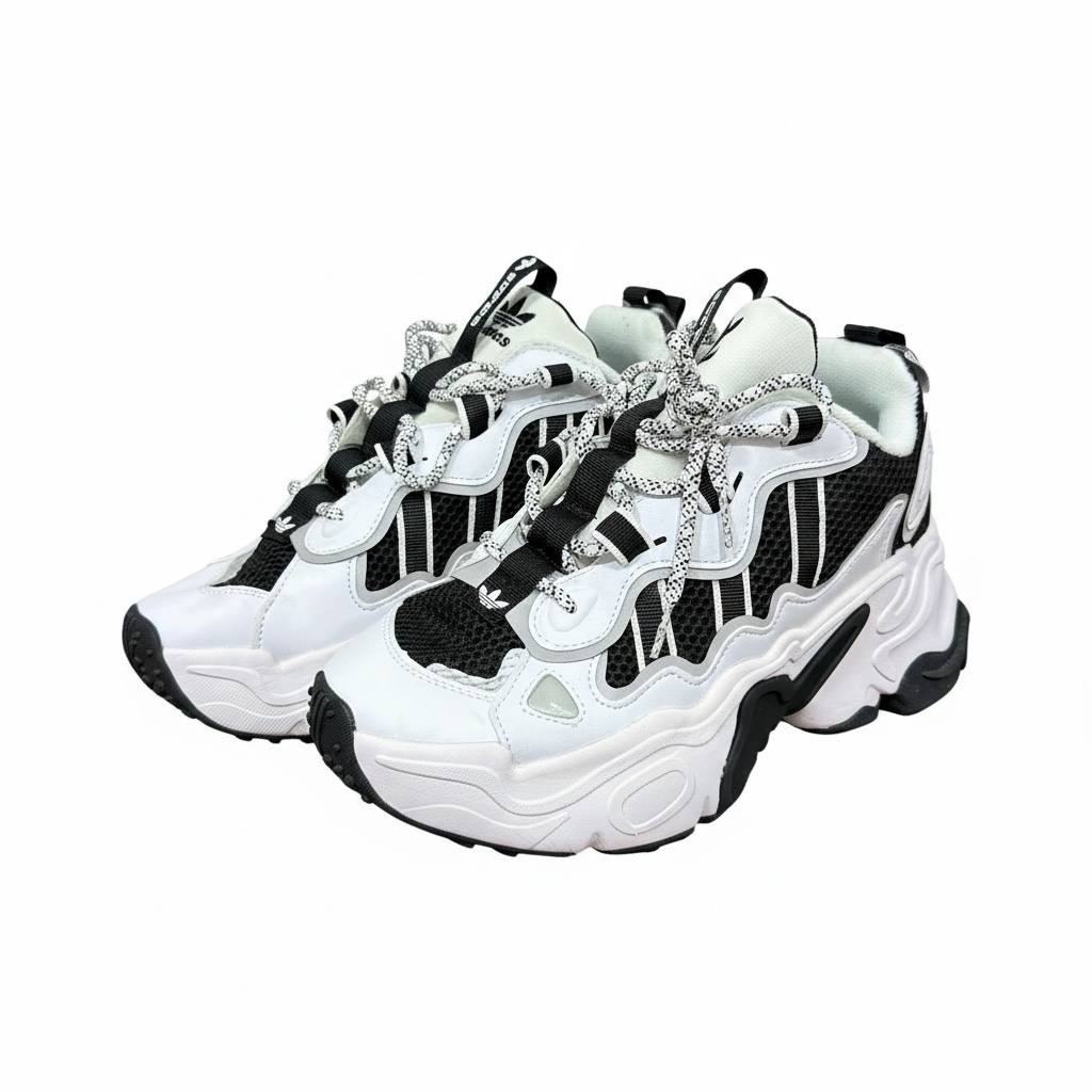 Adidas Chunky Black & White Sneakers 👟🖤 | Bold Everyday Street Style
