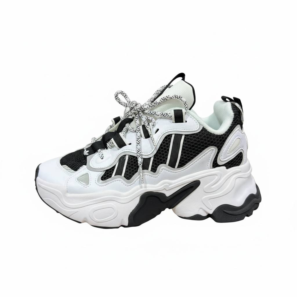 Adidas Chunky Black & White Sneakers 👟🖤 | Bold Everyday Street Style