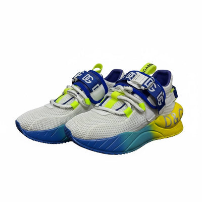 Dolce & Gabbana White Neon Gradient Sneakers 🤍💛💙 | Bold Luxury Street Vibes 👟🔥
