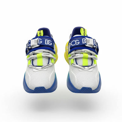 Dolce & Gabbana White Neon Gradient Sneakers 🤍💛💙 | Bold Luxury Street Vibes 👟🔥