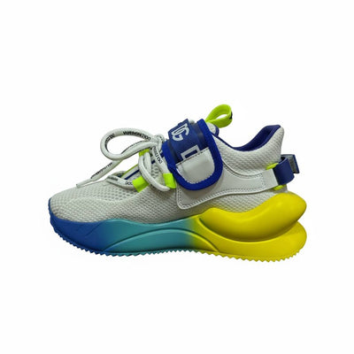 Dolce & Gabbana White Neon Gradient Sneakers 🤍💛💙 | Bold Luxury Street Vibes 👟🔥