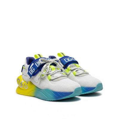 Dolce & Gabbana White Neon Gradient Sneakers 🤍💛💙 | Bold Luxury Street Vibes 👟🔥