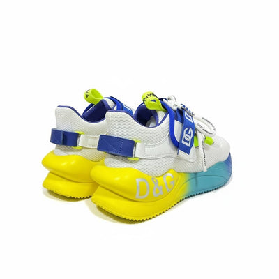 Dolce & Gabbana White Neon Gradient Sneakers 🤍💛💙 | Bold Luxury Street Vibes 👟🔥