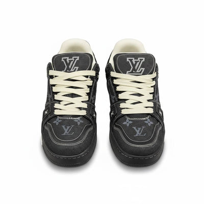 Louis Vuitton Black Denim Monogram Sneakers 🖤✨ | Luxury Street Icon 👟🔥