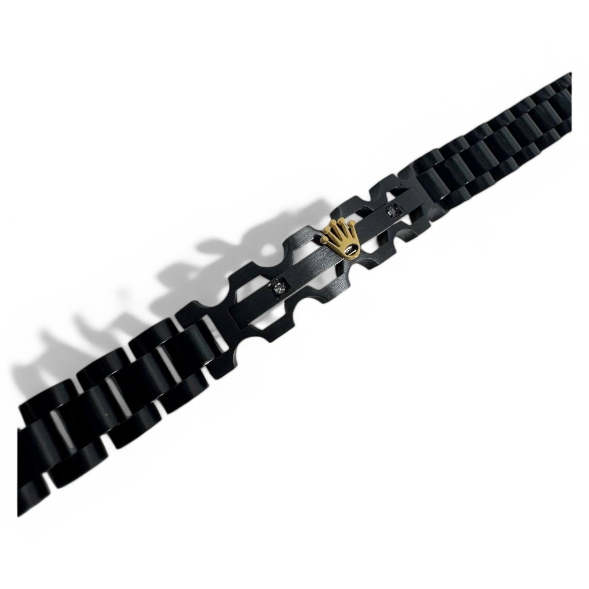 Rolex-Inspired Black Stainless Steel Bracelet