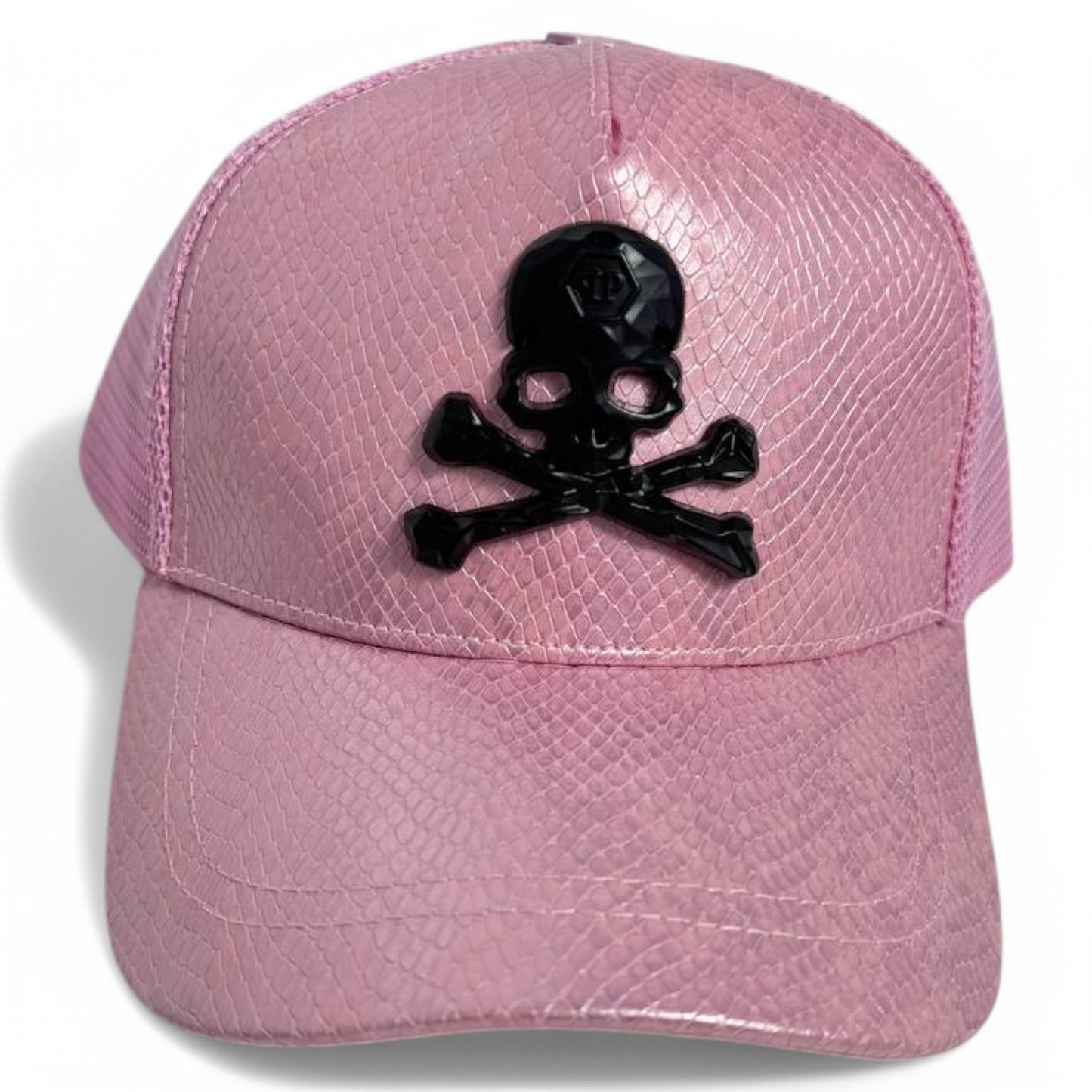 Philipp Plein Pink Skull Embossed Luxury Cap