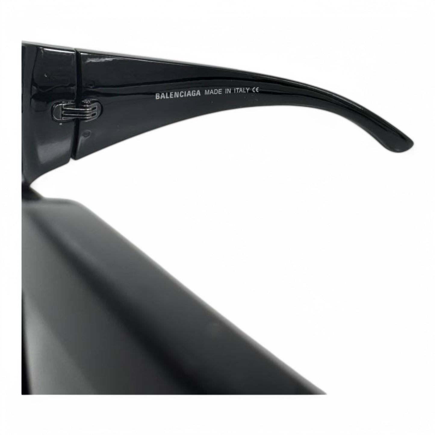 Balenciaga Oversized Black Sunglasses – Bold Square Frame with Gold BB Logo